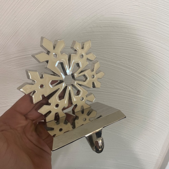 5 Vintage Stocking holders heavy duty enamel chrome Christmas Santa tree snow - Picture 4 of 11